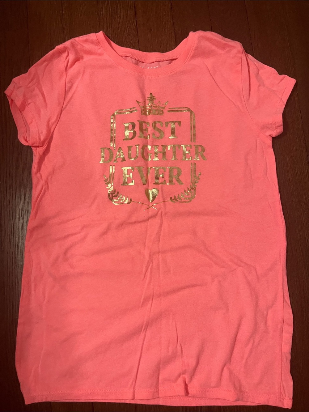 The Children's Place Bright Pink Short Sleeve Tee with Gold Foil Graphic